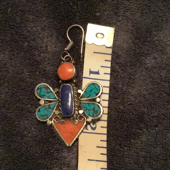 BEAUTIFUL STERLING SILVER GEMSTONE EARRINGS - Picture 3 of 3